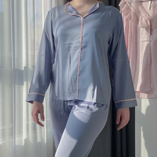 Set Pyjama Femme Avec Petit Relever En Satin