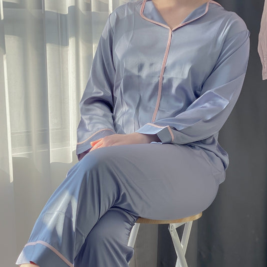 Set Pyjama Femme Avec Petit Relever En Satin