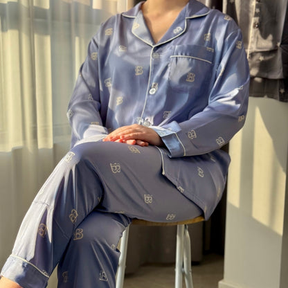 Set Pyjama Femme Classique Satiné Et Fluide