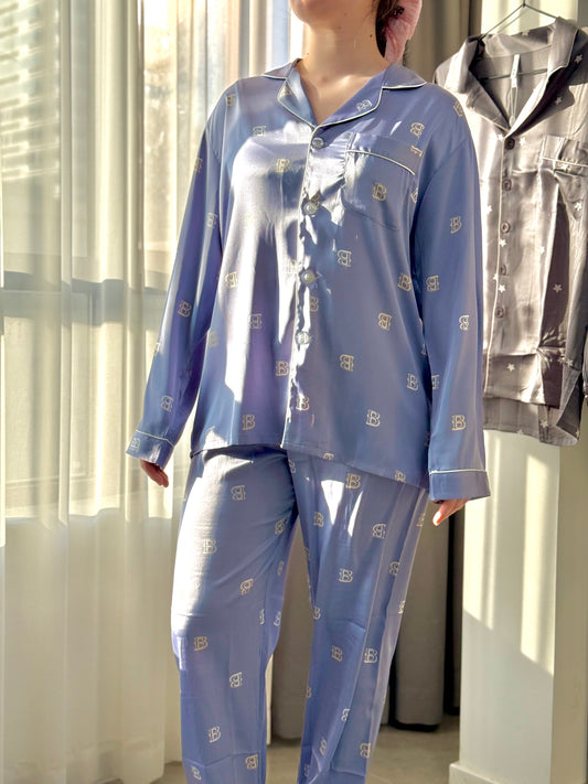 Set Pyjama Femme Classique Satiné Et Fluide