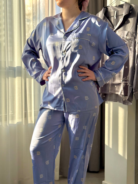 Set Pyjama Femme Classique Satiné Et Fluide